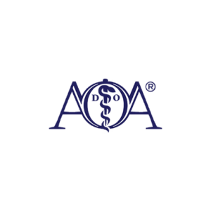 The logo for AOA, American Osteopathic Association